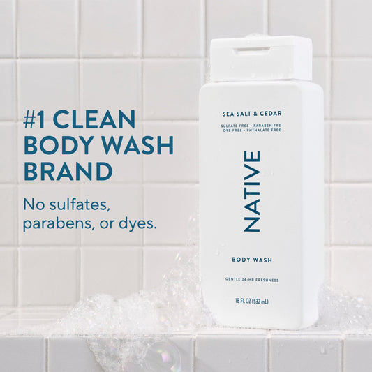 Native Body Wash creamy lather close-up for soft, nourished skin.