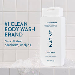 Native Body Wash creamy lather close-up for soft, nourished skin.