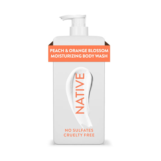 Native Moisturizing Body Wash bottle with Peach Orange Blossom for rich hydration
