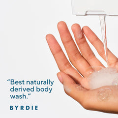 Native Body Wash pump dispenser emphasizing gentle cleansing with sulfate-free formula.