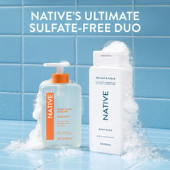 Native Body Wash bottle suggests soft skin from hydrating formula.