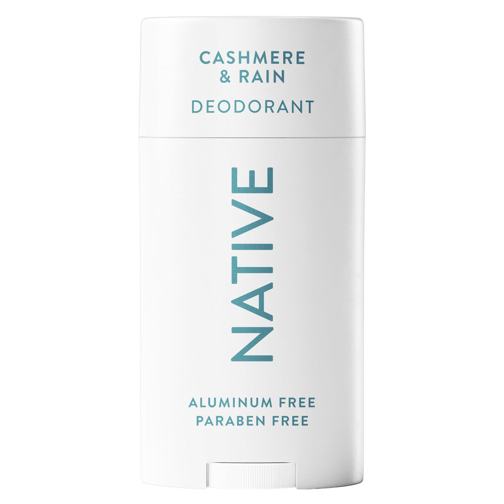 Native Cashmere & Rain deodorant bottle showing fresh daily wear vibe