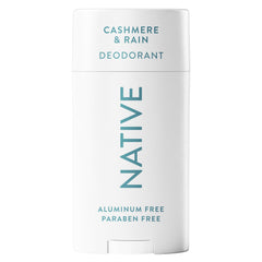 Native Cashmere & Rain deodorant bottle showing fresh daily wear vibe