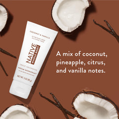 Ingredients panel showing coconut oil and shea butter in Native deodorant