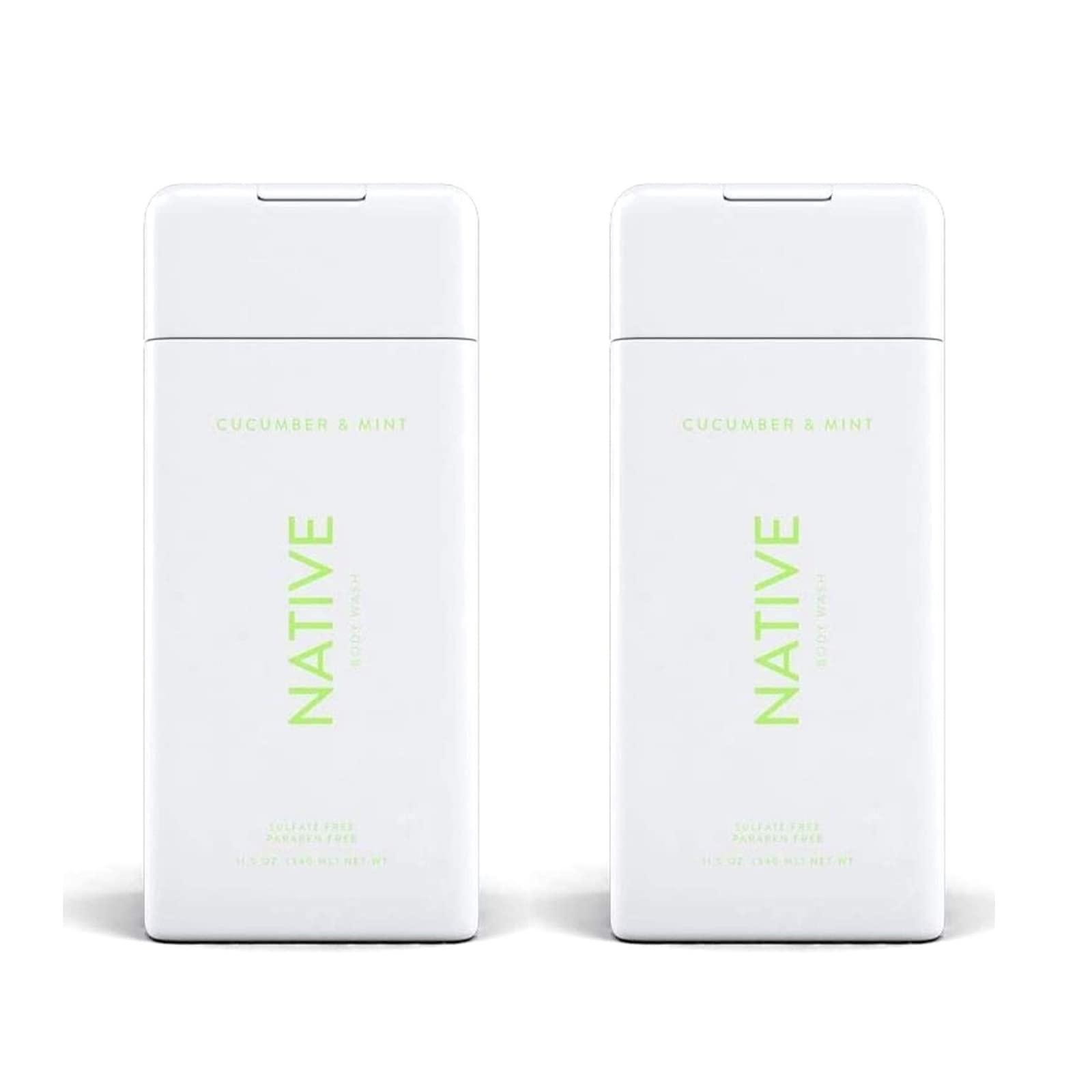 Native cucumber-mint body wash bottle 1: refreshing scent for an energizing morning shower.