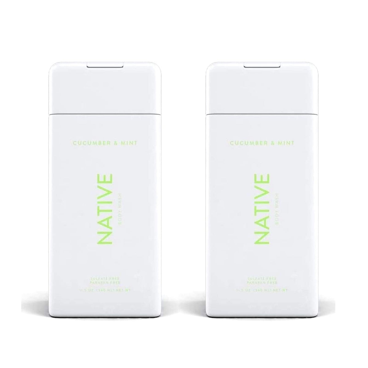 Native cucumber-mint body wash bottle 1: refreshing scent for an energizing morning shower.
