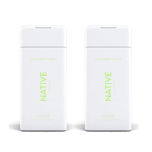 Native cucumber-mint body wash bottle 2: cooling mint sensation after workout.