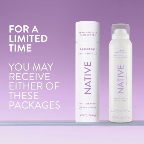 Native Deodorant Lilac and White Tea travel-size spray for on-the-go freshness.
