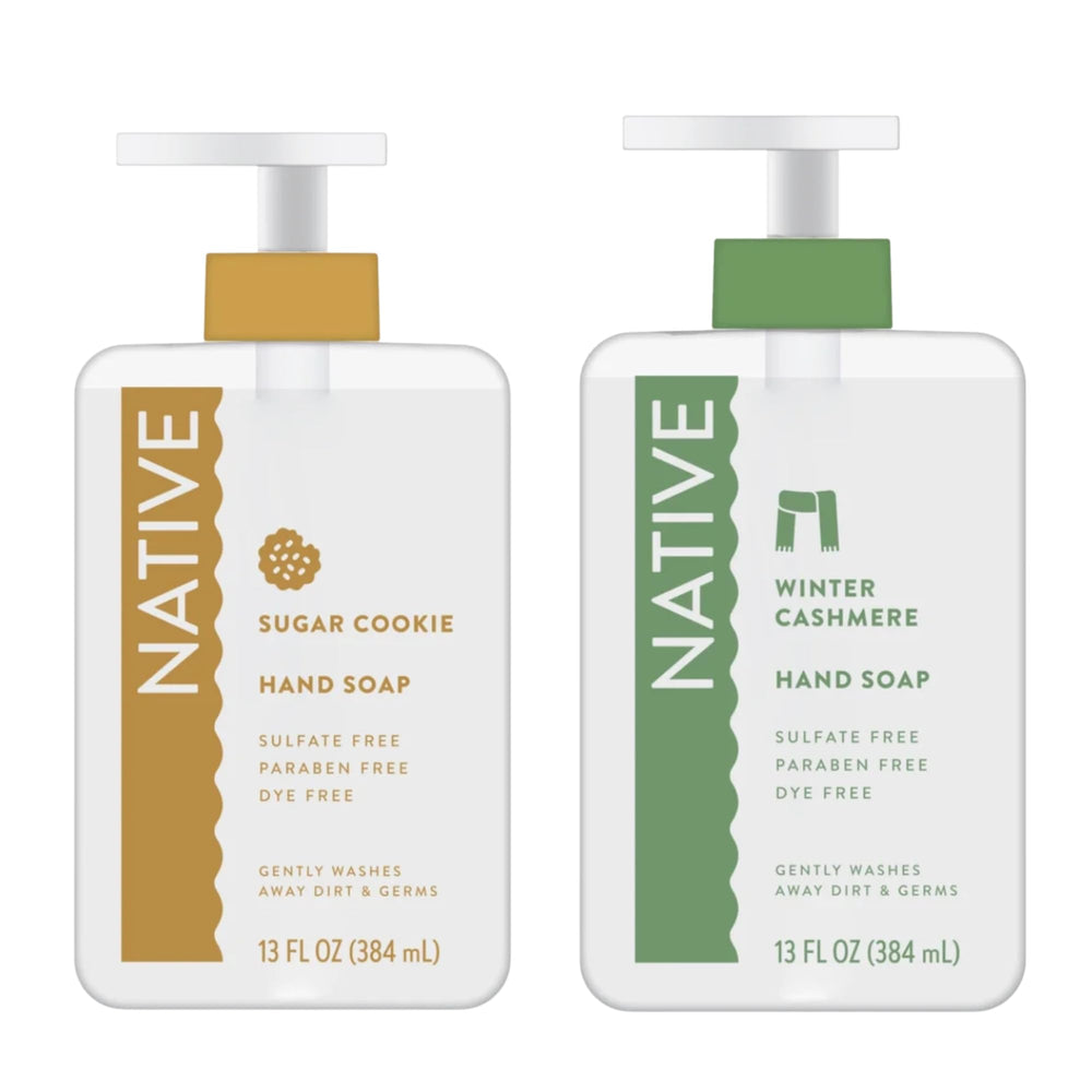 Native Holiday Hand Soap Sugar Cookie bottle with lemon zest aroma for daily hand cleansing