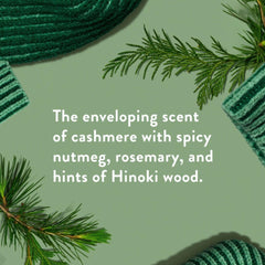 Native Winter Cashmere bottle showcases nutmeg and rosemary for a cozy bathroom moment