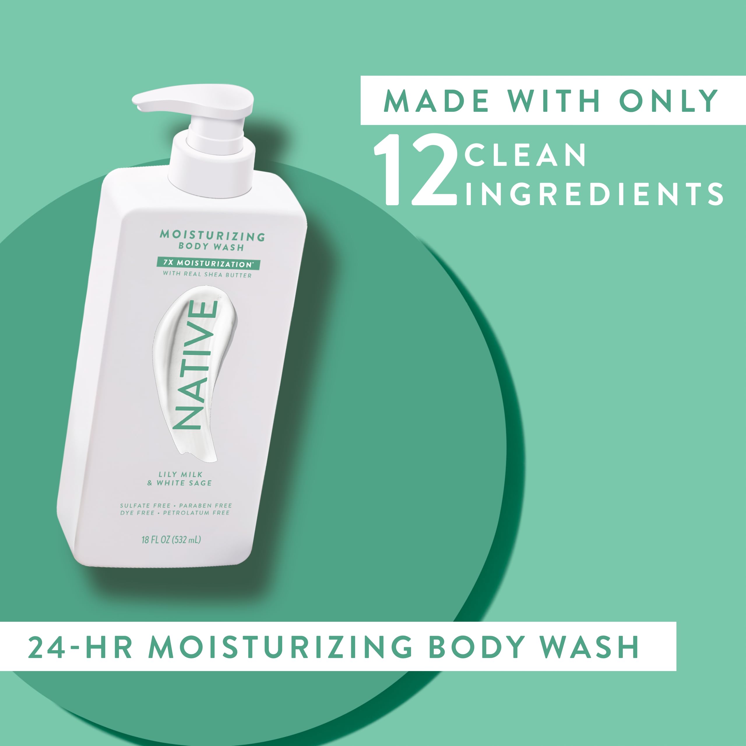 Native Moisturizing Body Wash in shower scene with rich lather