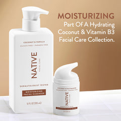 Native Moisturizing Daily Facial Moisturizer packaging on display reinforces quality you can trust