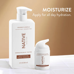 Native Moisturizing Daily Facial Moisturizer swatch reveals creamy consistency for everyday use