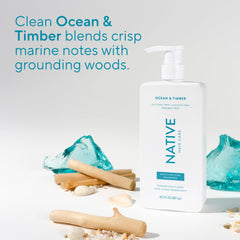 Native Ocean & Timber coastal background conveys a fresh ocean breeze mood