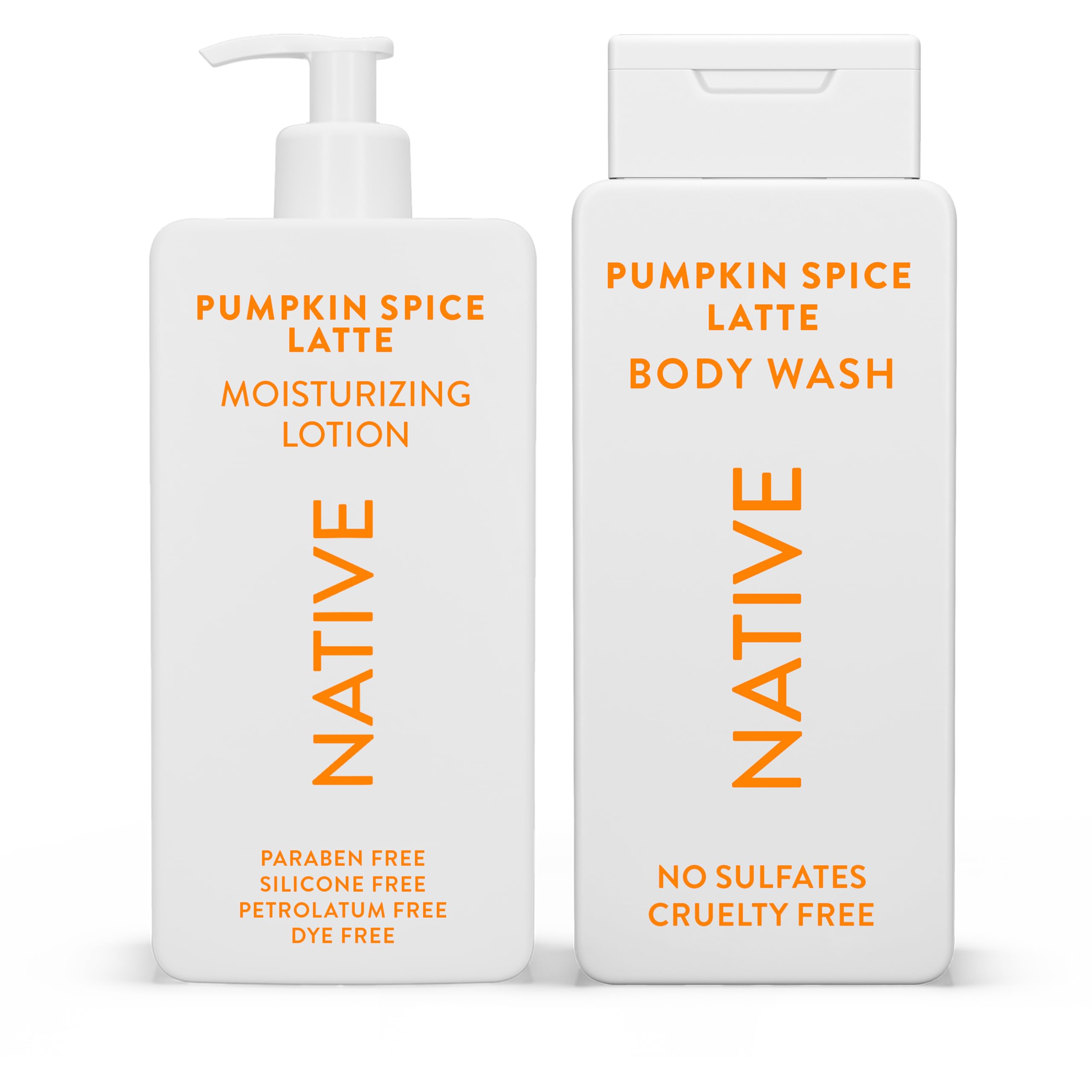 Native Pumpkin Spice Latte bundle: body wash and lotion for cozy seasonal skin care