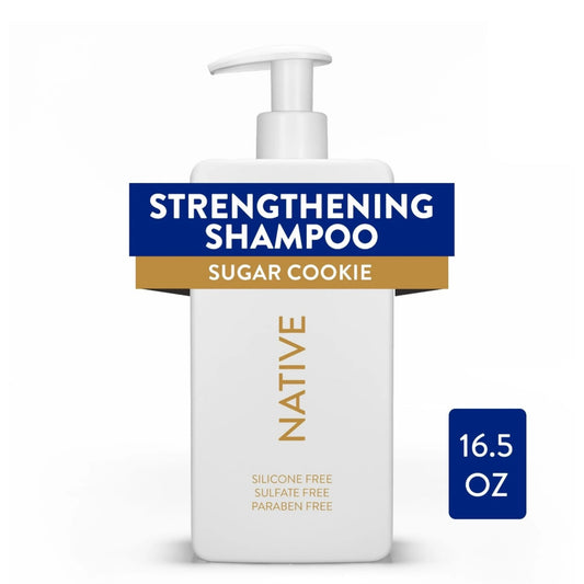Native Sugar Cookie conditioner bottle delivers silky hydration for smooth, manageable strands.