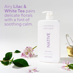 Native sulfate-free body wash clean packaging; dye-free formula