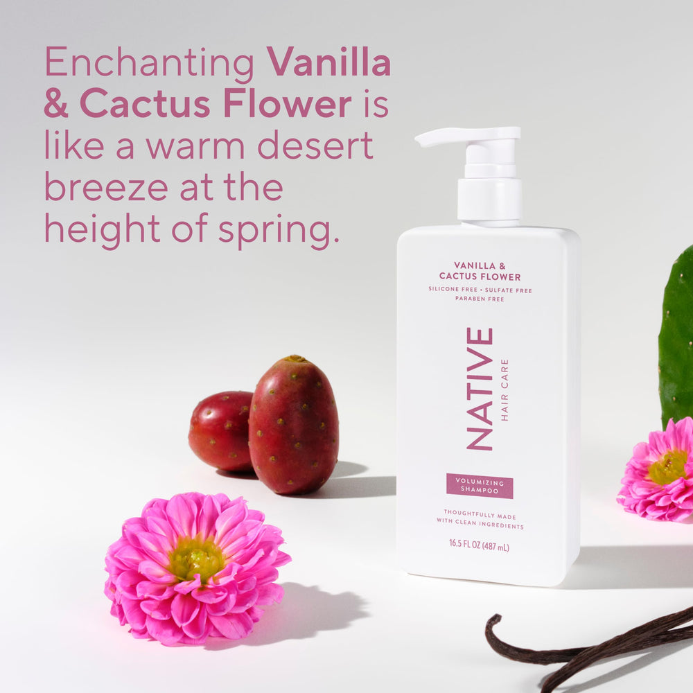 Native Vanilla & Cactus Flower color-treated hair after wash appears moisturized.