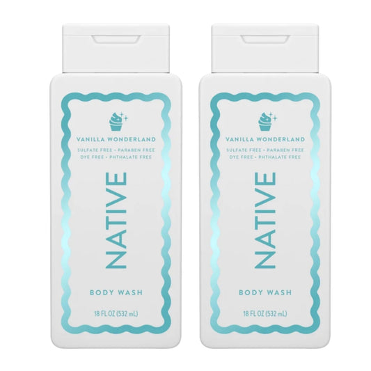 Native Vanilla Wonderland bottle with turquoise design for daily cleansing
