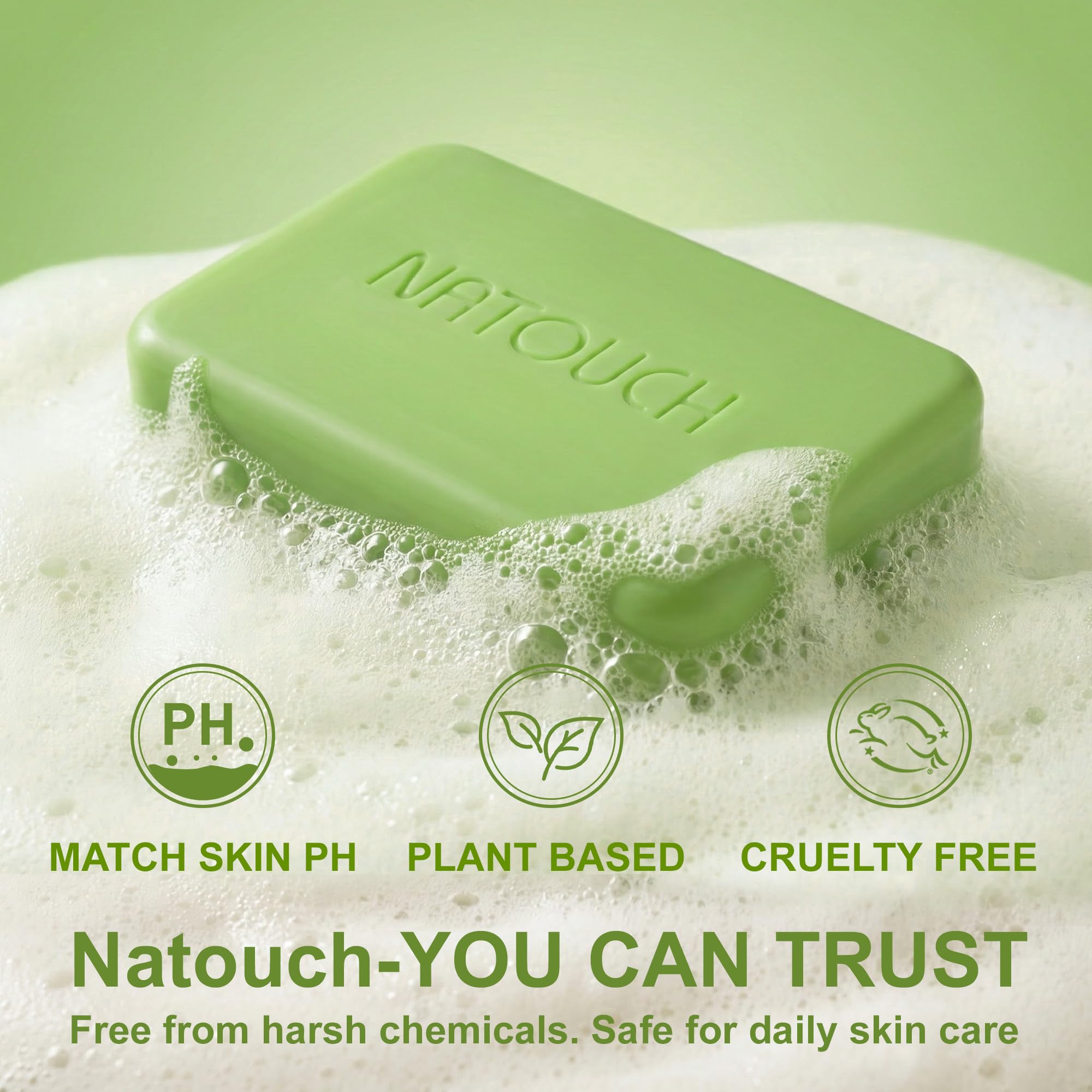 Natouch medicated soap bar with tea tree balance for facial and body skin