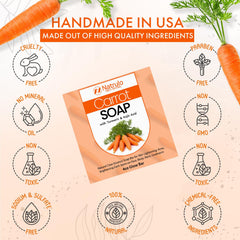 Natrulo carrot soap colloidal oatmeal texture close-up for gentle exfoliation