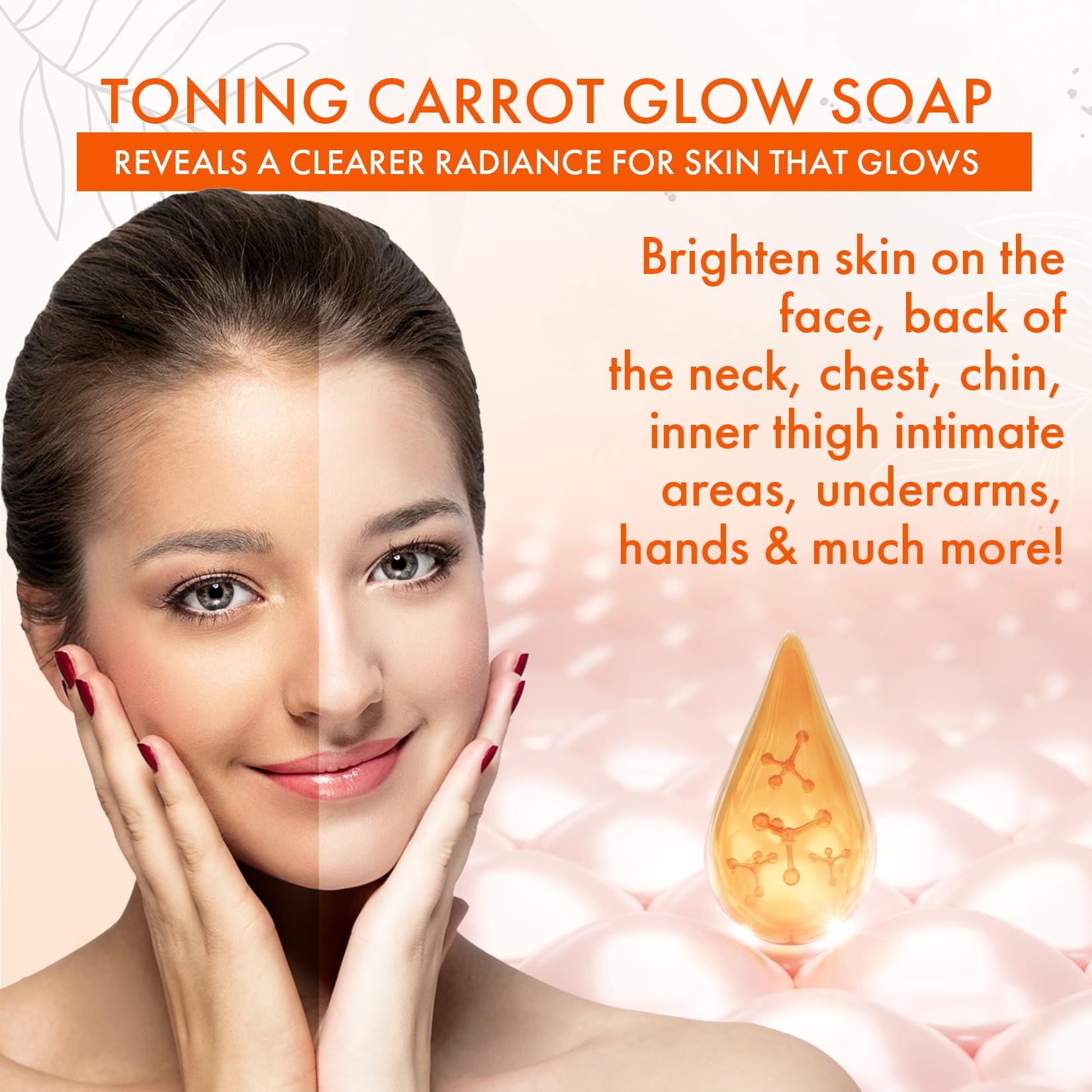 Natrulo carrot soap face spots close-up for even tone