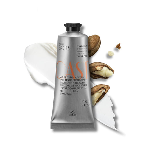 Natura Castanha Foot Cream bottle delivers rich hydration for dry feet