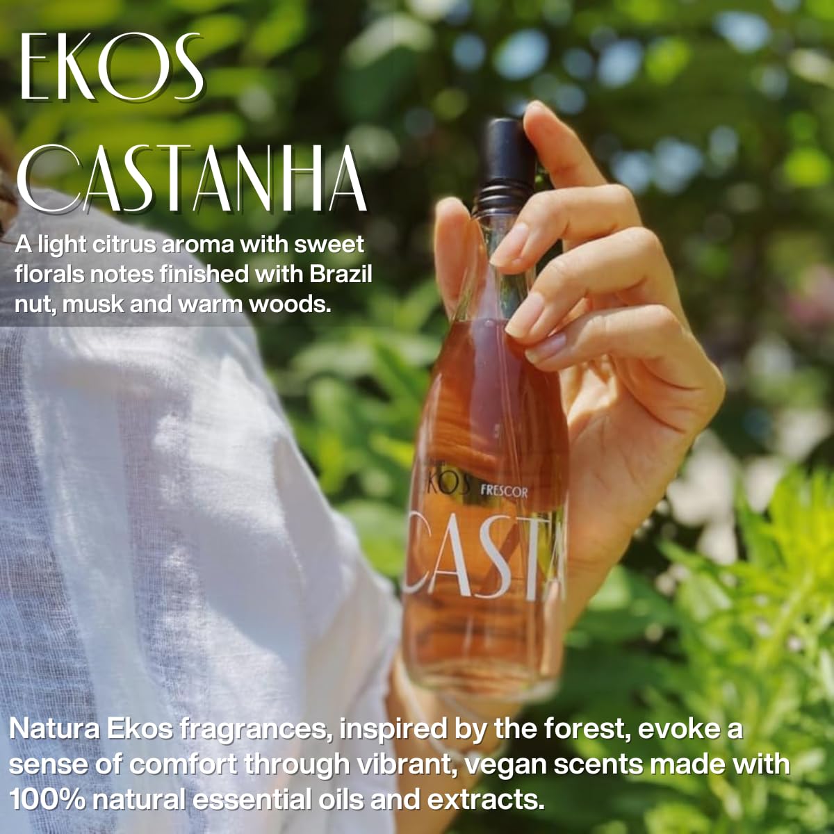 Natura Ekos Castanha Freshness EDT bergamot-citrus notes create a bright, morning-ready vibe.