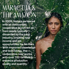 Natura Ekos Maracujá packaging box emphasizes sustainability and ethical sourcing
