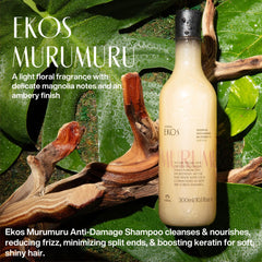 Natura Ekos Murumuru Restoring Shampoo lather showing rich foam for thorough cleansing.