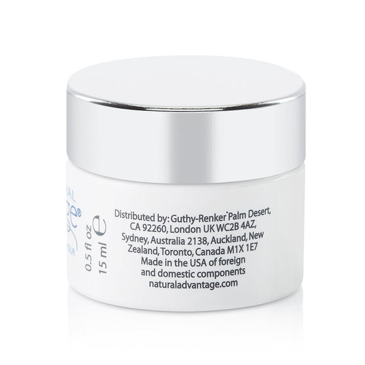 Natural Advantage Ultimate Hydration Eye Cream application showing creamy texture for soothing tired eyes