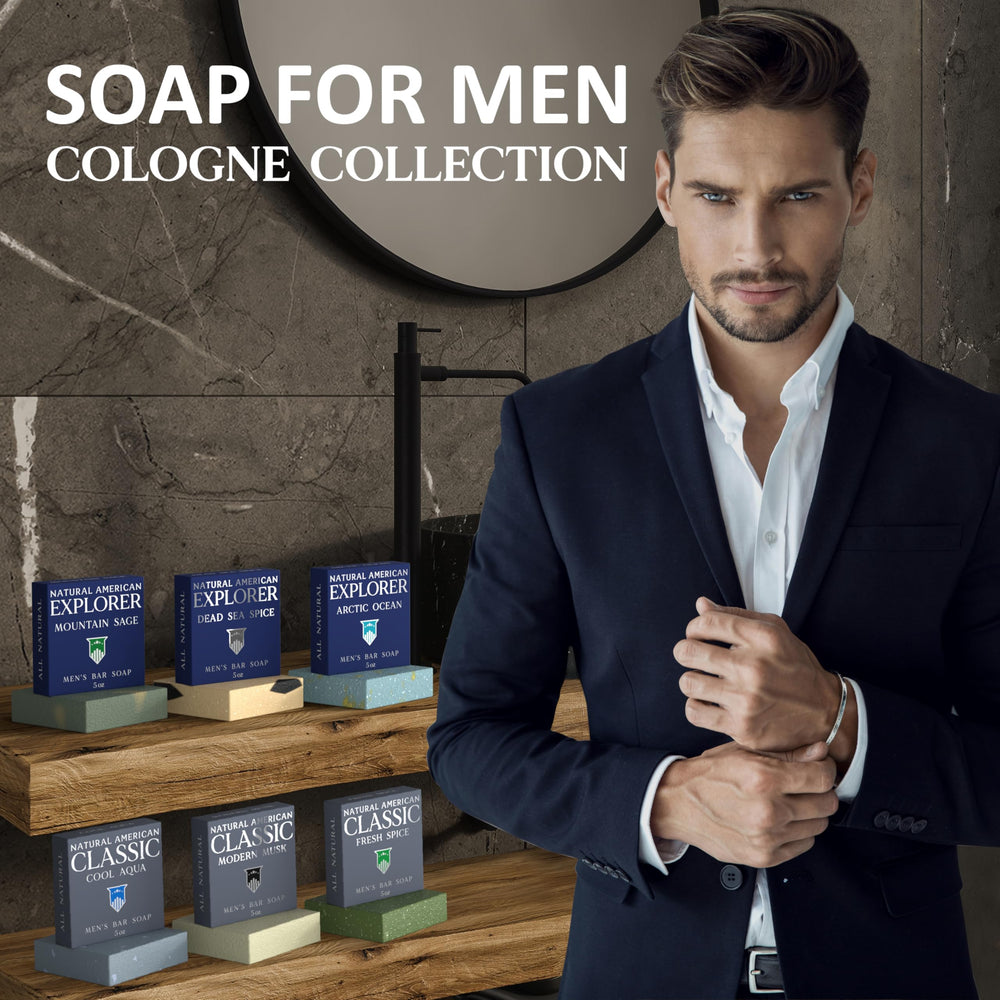 Natural American Men Bar Soap handmade in the USA with authentic craftsmanship