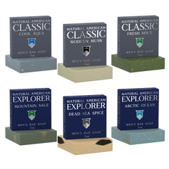 Natural American Men Bar Soap with woodsy cologne scent for a refreshing morning routine