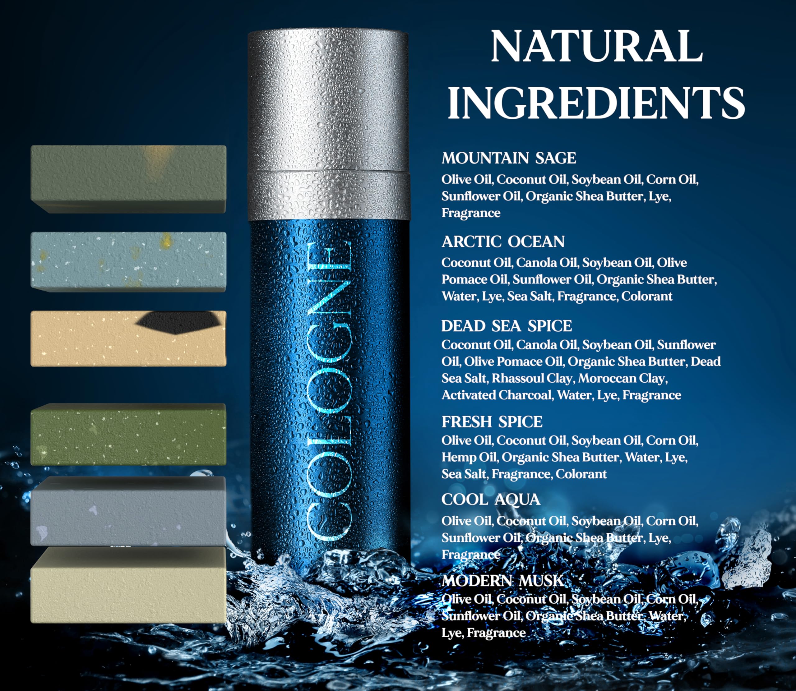 Natural American Men Bar Soap wrapped packaging conveys premium masculine fragrance