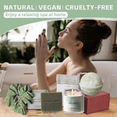 Natural Amor Green Spa Gift Set hair scrunchie for hair care.