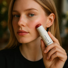 Natural Amor Los Angeles cream-blush swatch emphasizes blendable texture.