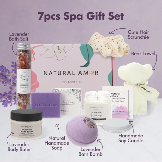 Natural Amor Los Angeles lavender candle creates a calming ambiance for unwinding.
