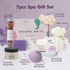 Natural Amor Los Angeles lavender candle creates a calming ambiance for unwinding.