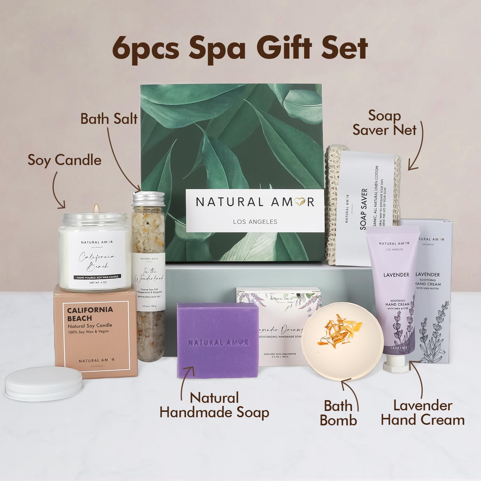 Natural Amor Los Angeles lavender hand cream nourishes dry skin with a calming aroma.