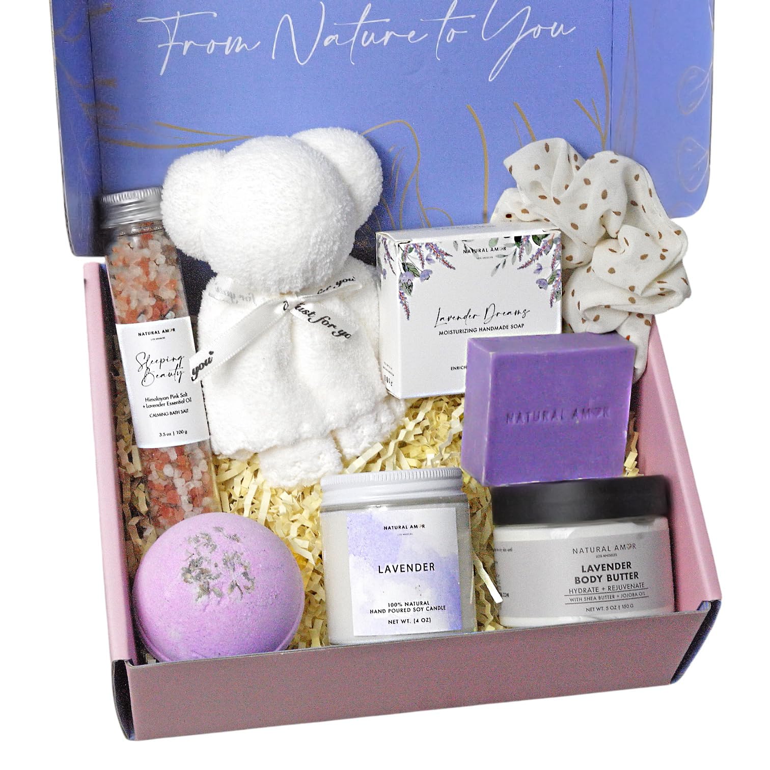 Natural Amor Los Angeles lavender soap bar for gentle cleansing and hydration.