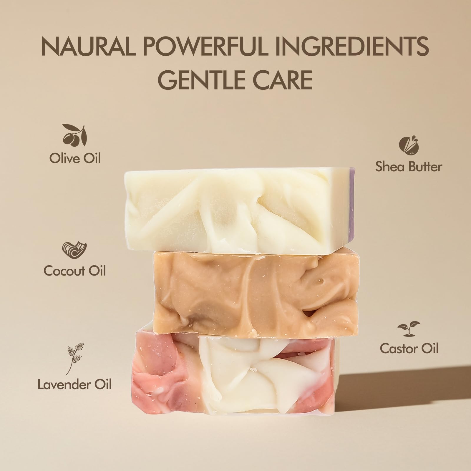 Natural Amor Los Angeles Lavender soap bar with soothing scent and soft lather.