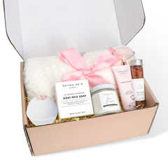 Natural Amor Los Angeles spa gift set blanket pink for cozy home relaxation