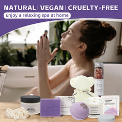 Natural Amor Los Angeles spa gift set box highlights a pampering self-care routine.