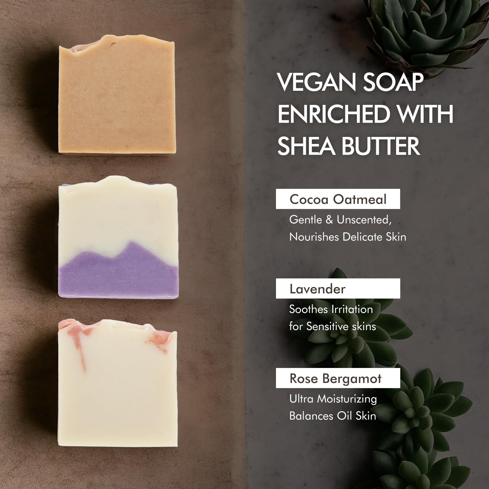 Natural Amor Los Angeles Unscented Oatmeal soap bar for sensitive skin relief.