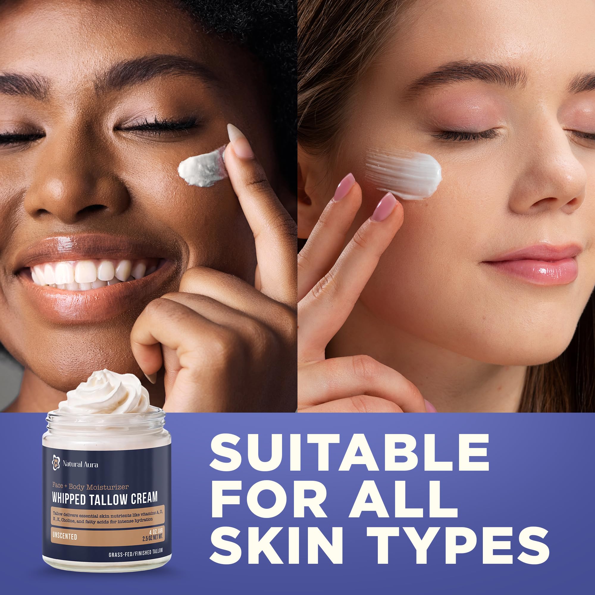 Natural Aura 4oz jar packaging ready for daily face and body care