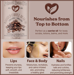 Natural Born Oils coffee oil on hair, adding shine and manageability