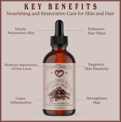Natural Born Oils coffee oil applied to skin for moisturizing glow
