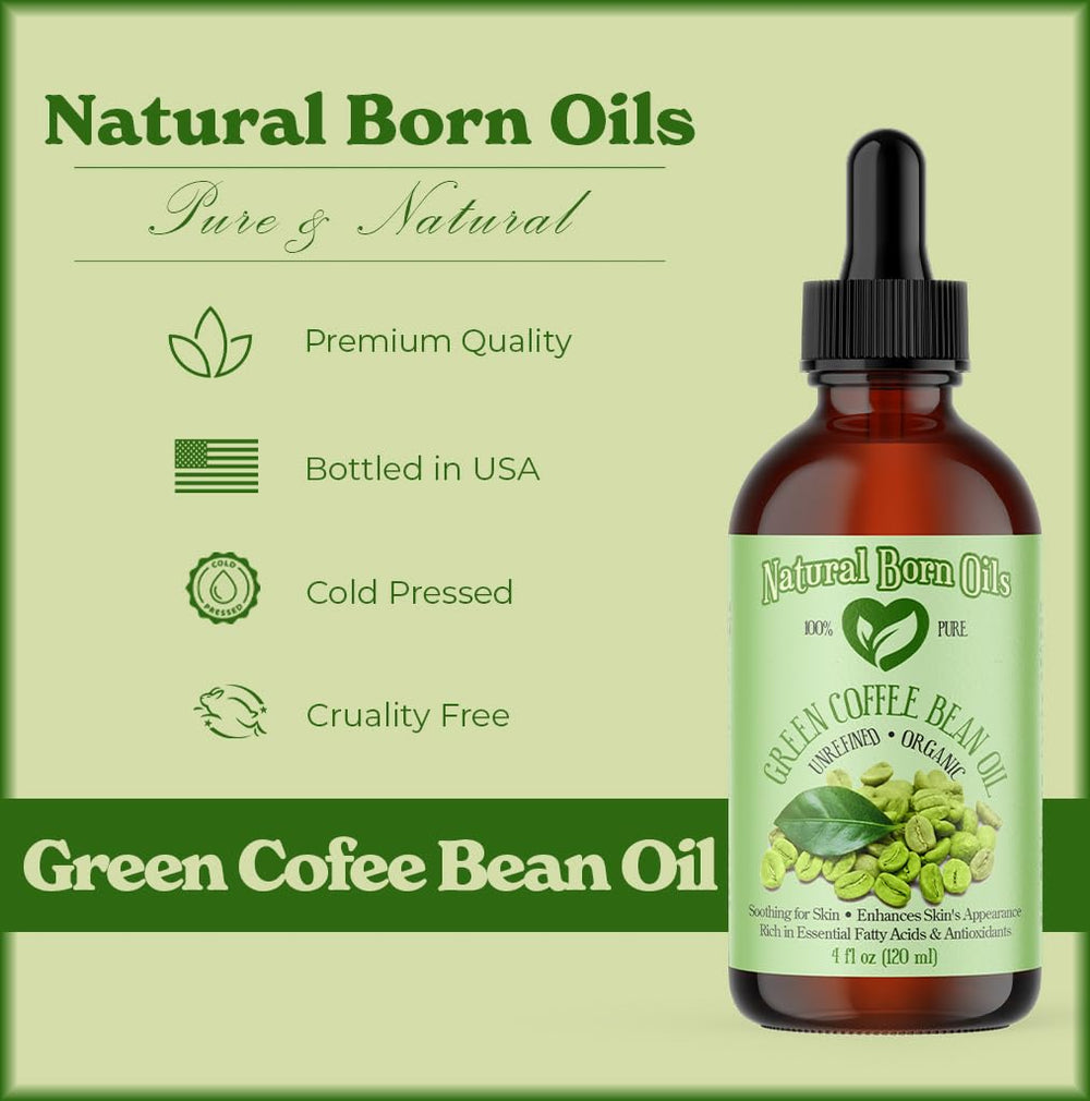 Close-up of green coffee beans reflects antioxidant-rich oil for hair nourishment