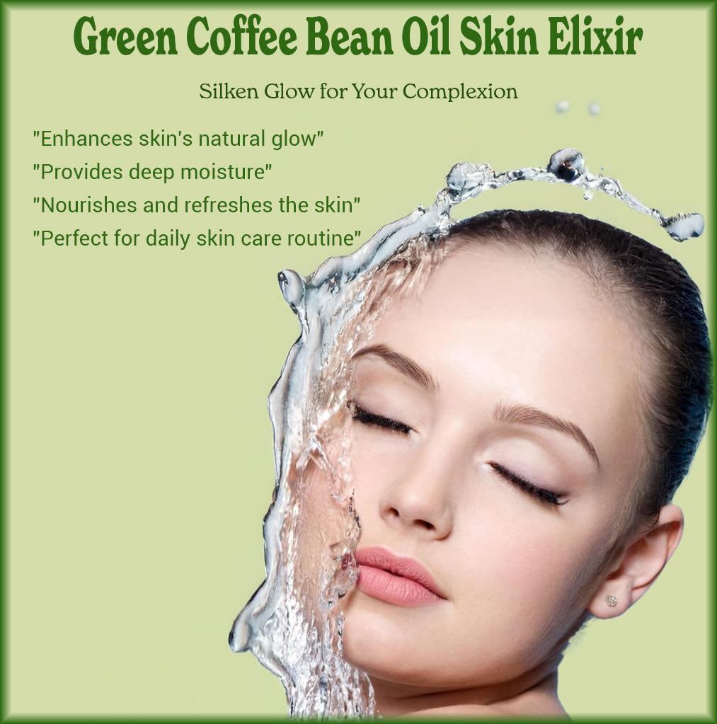 Natural Born Oils Organic badge shown with green coffee bean oil.