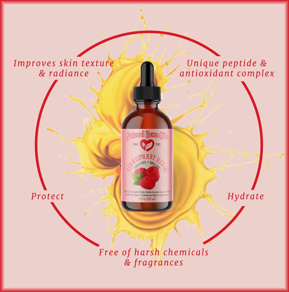 Natural Born Oils ingredient spotlight raspberry seeds emphasizes omega-rich skin benefits.